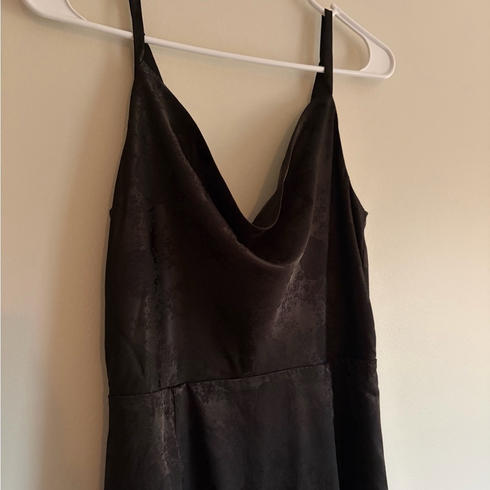 Lulus Black Satin Jacquard Maxi Dress - Picture 5 of 8